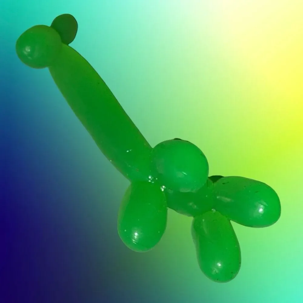Mini Green Balloon Giraffe Party Animal Figural Cake Topper 2.5” A12